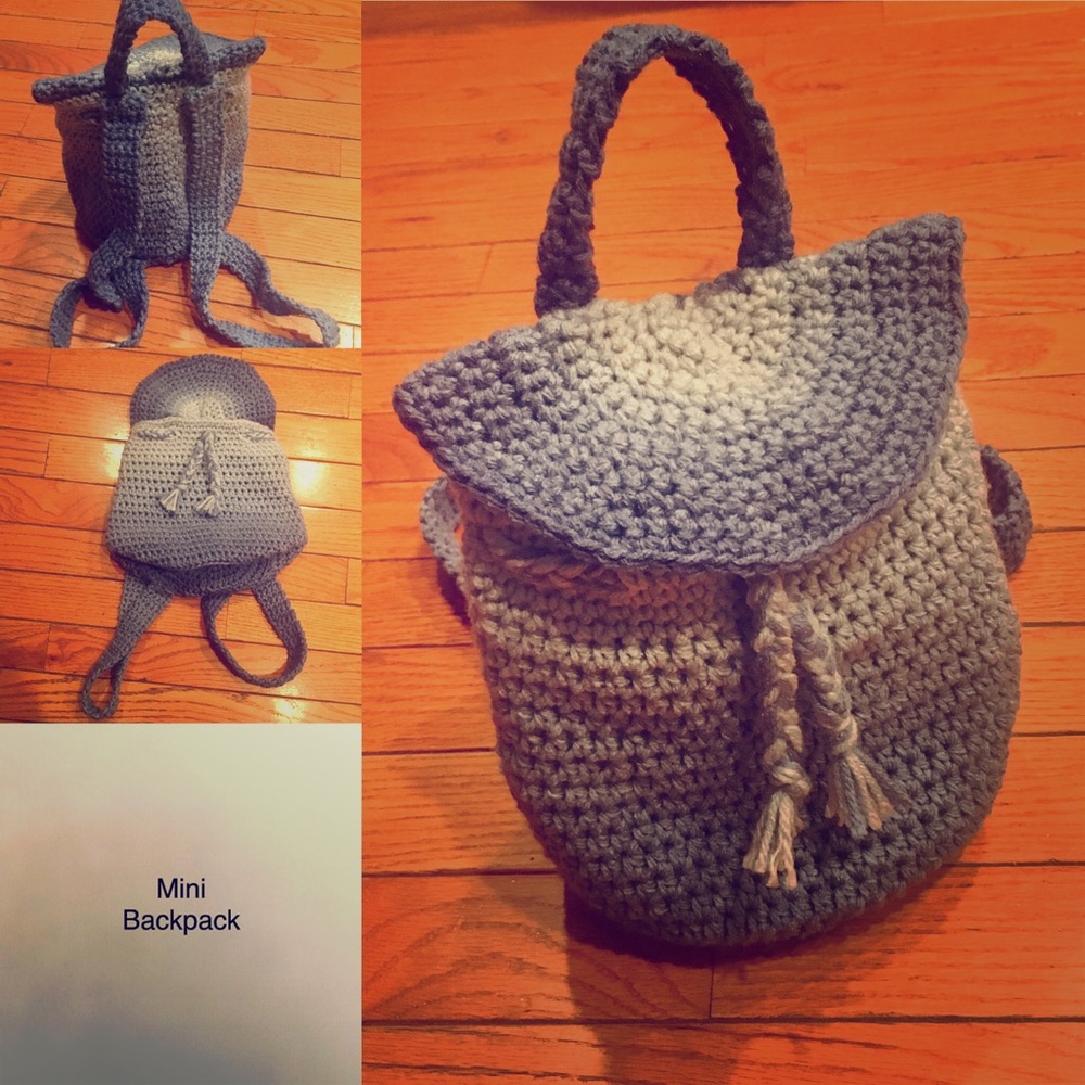 Blue Hues Gradient Mini Backpack with drawstring